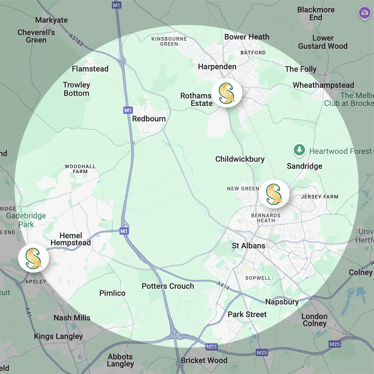 Map of Starling Homecare service area