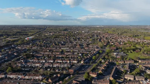 Aerial view over Cheshunt in Hertfordshire