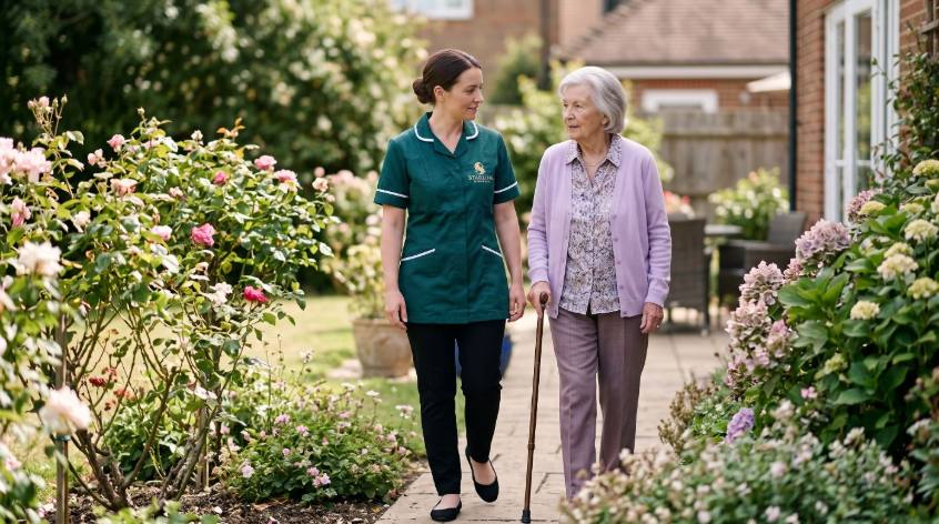 later-life-care-welwyn-hatfield-starling-homecare A Starling Homecare carer supporting later life care in Welwyn Garden City and Hatfield