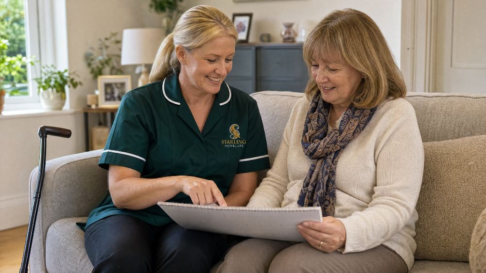 Can someone with MS live alone? Carer and a woman living alone with MS planning a week of rest and activities at her kitchen table